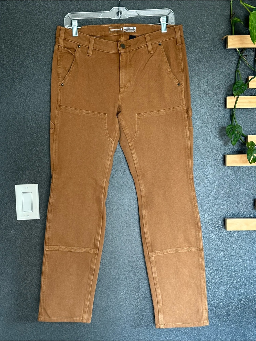 Carhartt Women’s Rugged Flex Double Front Work Pants Brown 8 Regular NWT